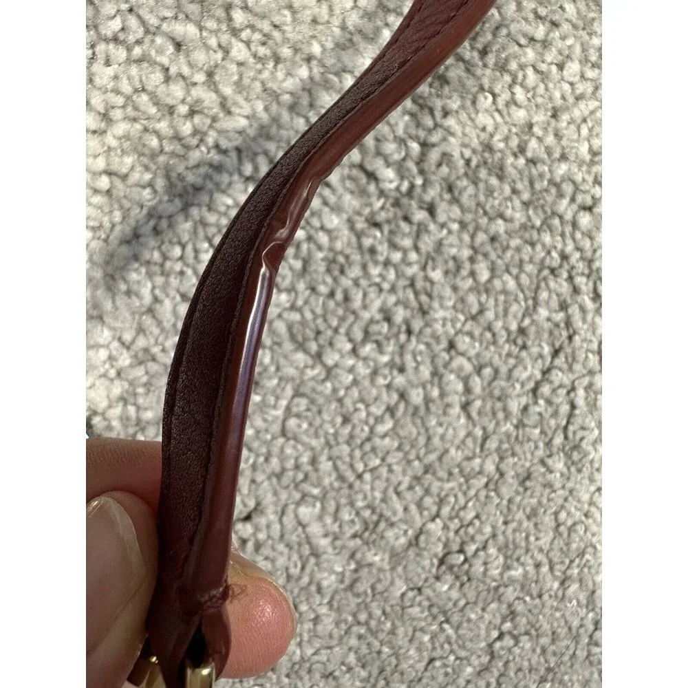 Tory Burch Burgundy Pebbled Leather Chain Shoulder Bag